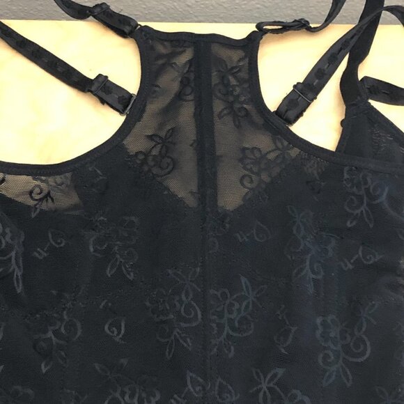 Lola Bird Floral Lace Corset Bustier - Semi Sheer Witchy Goth Steampunk - Picture 5 of 7